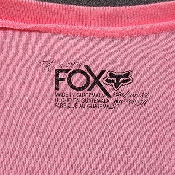Fox Racing Womens XL Pink V-Neck T-Shirt Graphic Top - Picture 4 of 8